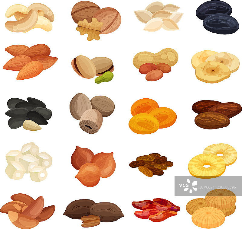 逼真的水果干坚果组合图片素材