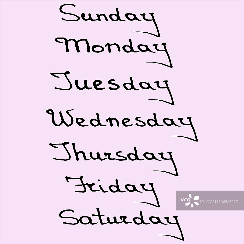一周的几天名称图片素材