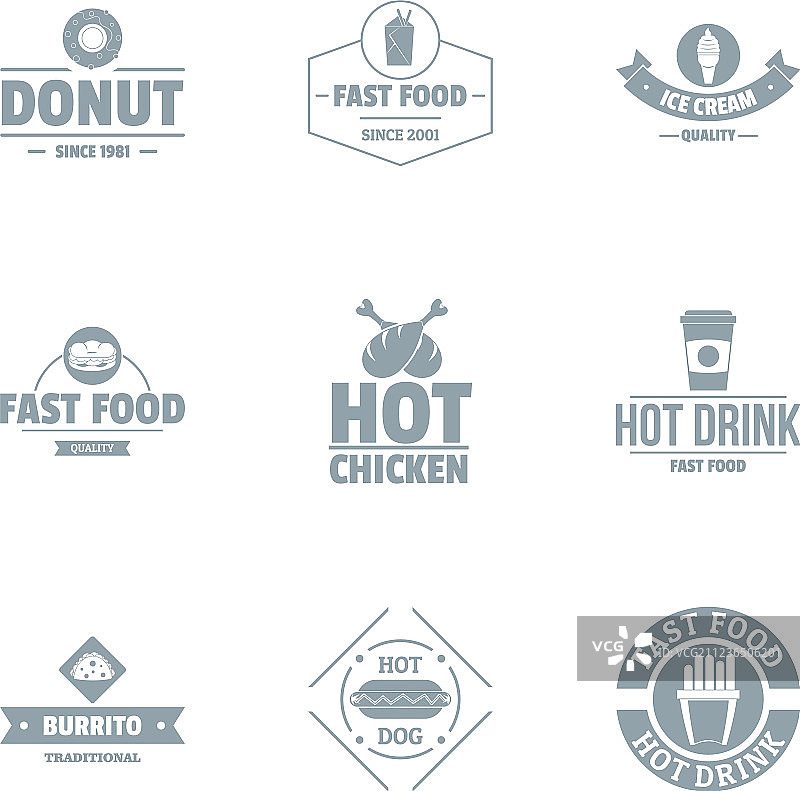 简约风格的香辣炸鸡logo合集图片素材