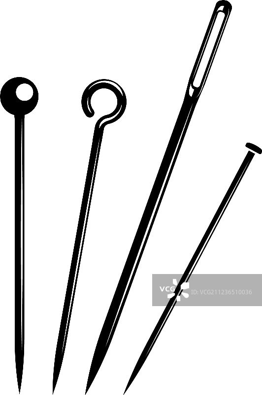 针和别针缝纫工具套装图片素材