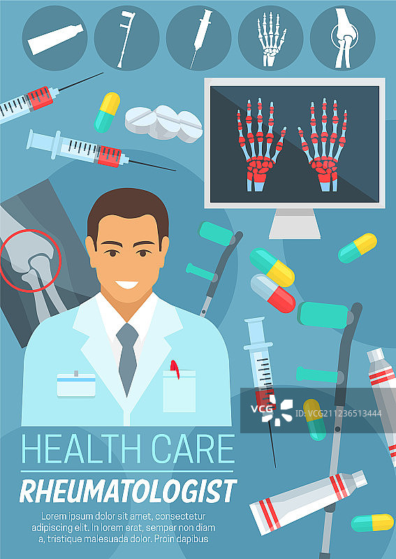 风湿病诊所风湿病专家卡片图片素材