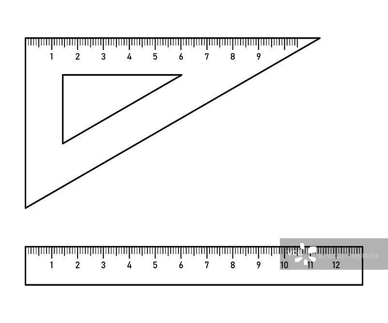 三角尺和直尺图片素材
