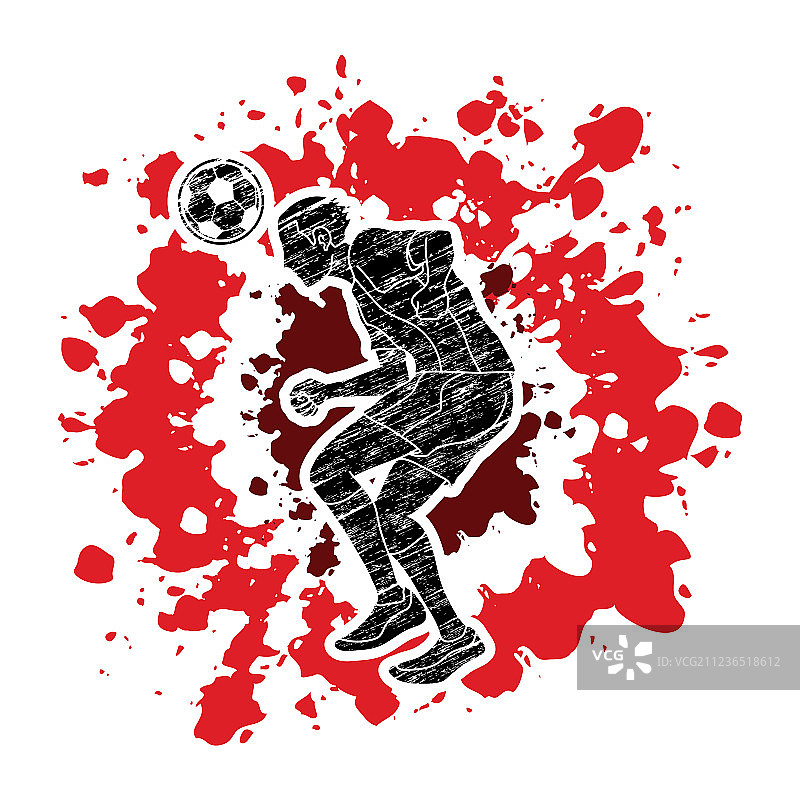 足球运动员颠球动作图片素材