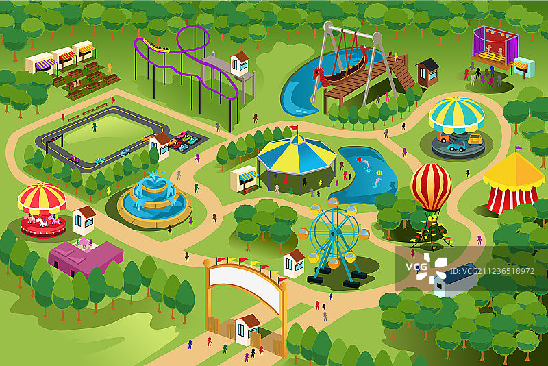 游乐园地图图片素材