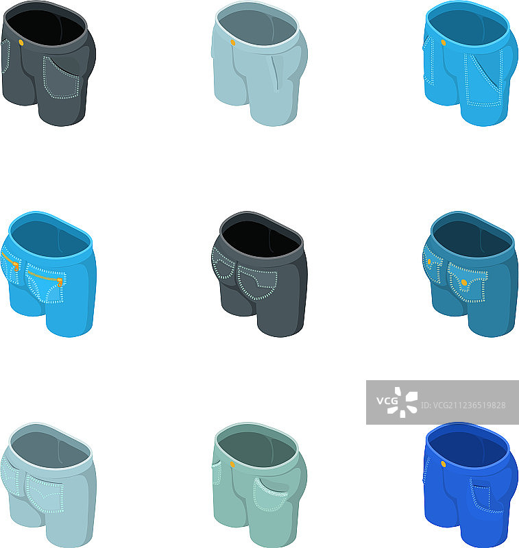 牛仔时尚元素2.5D风格图片素材