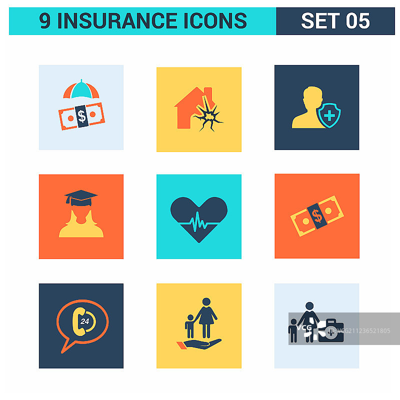 保险图标合集图片素材