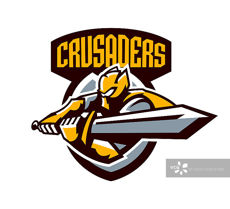 彩色骑士标志贴纸徽章图片素材