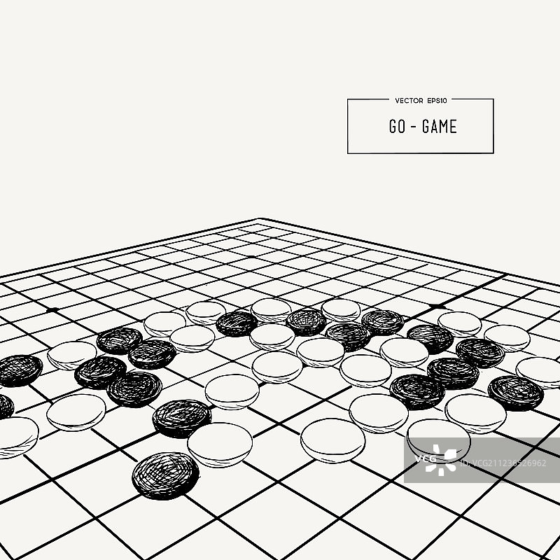 围棋中国棋盘游戏草图图片素材