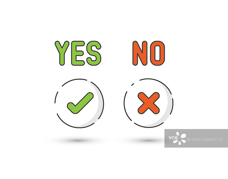 YES/NO 简约图标图片素材