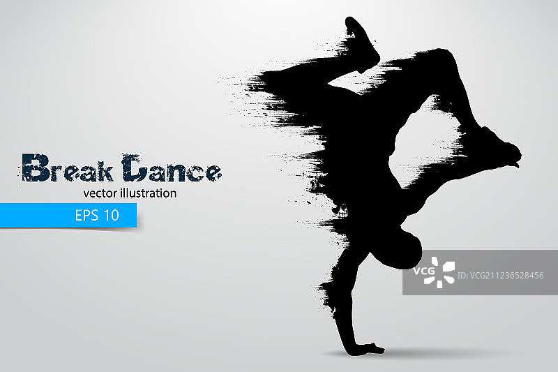 街舞舞者的轮廓剪影图片素材