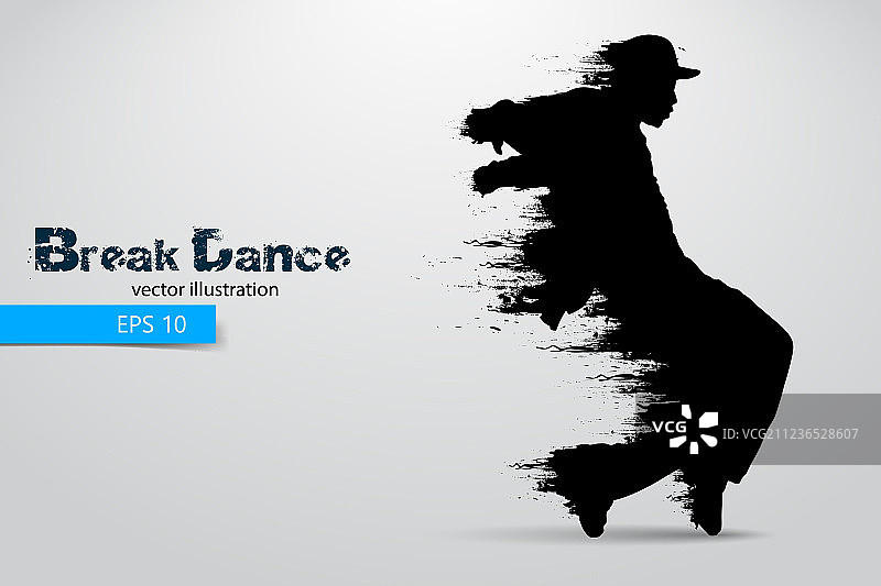 街舞舞者的轮廓剪影图片素材