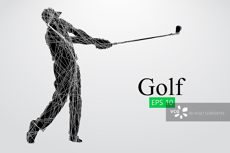 高尔夫球手轮廓图片素材