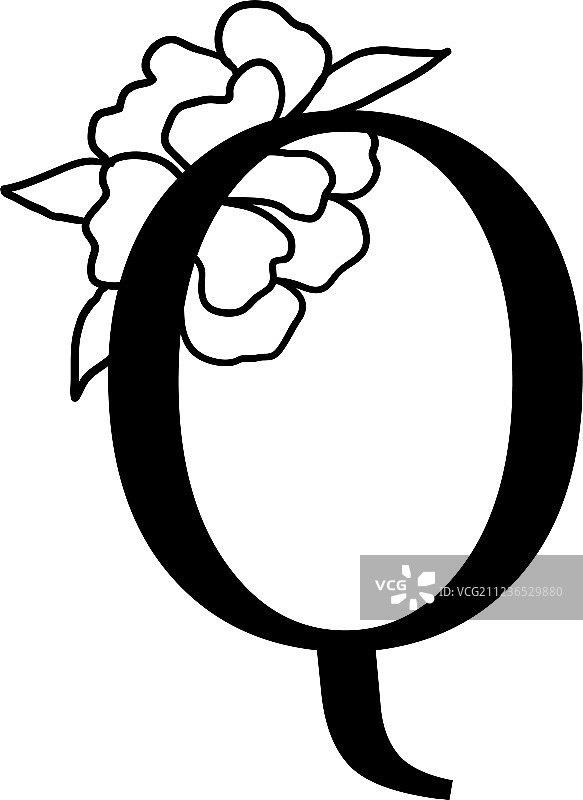 花卉字母图片素材