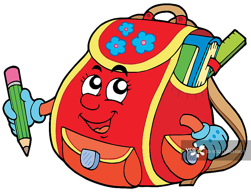 红色书包图片素材