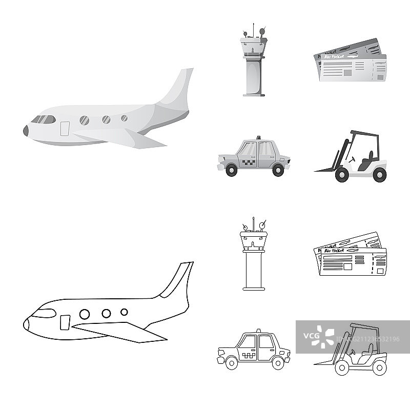 机场和飞机图标设计图片素材