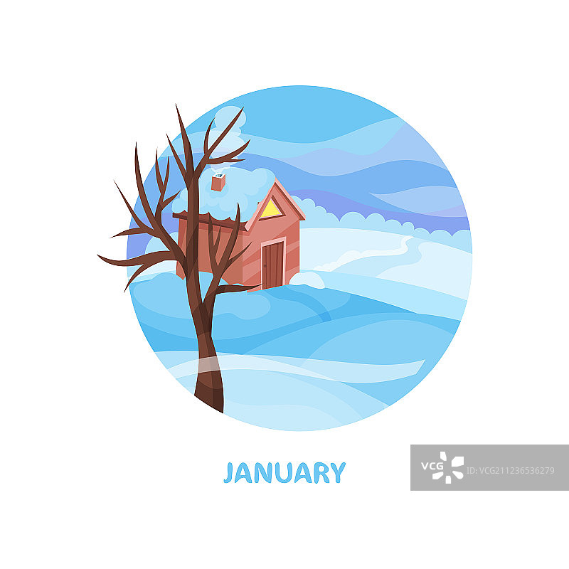 冬季小屋雪景图片素材