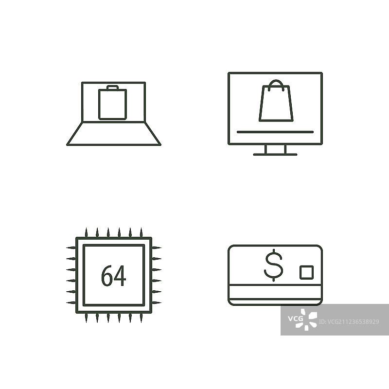 商务线性图标集图片素材