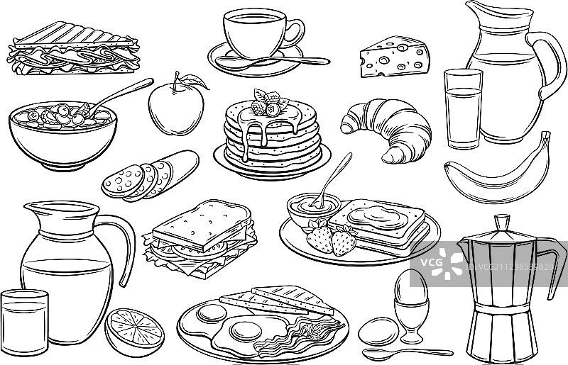 早餐图标合集图片素材