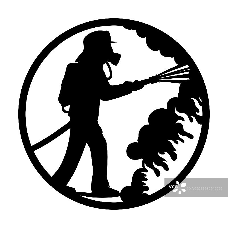 戴防毒面具的消防员图片素材