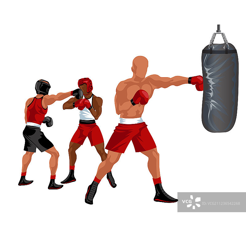 拳击手击打沙袋图片素材