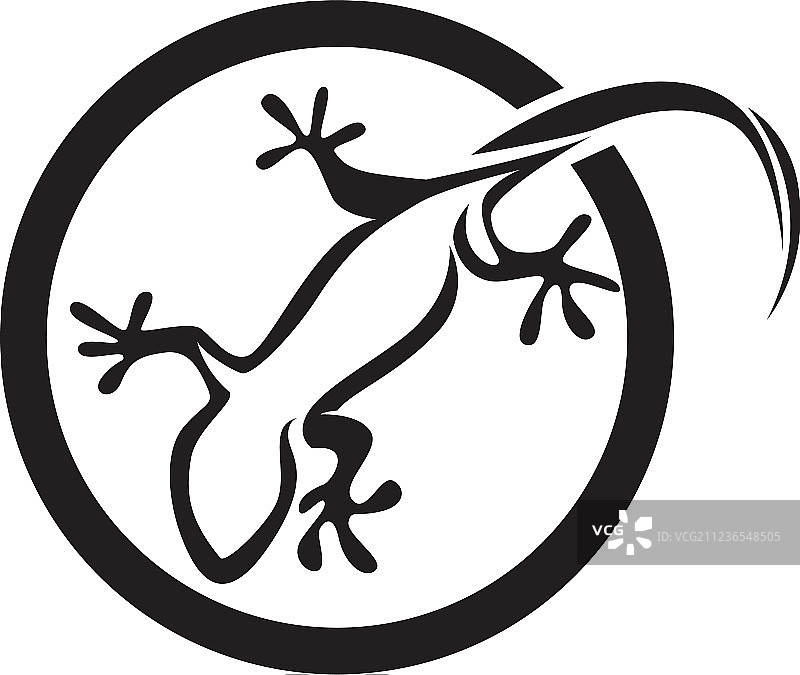 蜥蜴变色龙壁虎黑色剪影图片素材