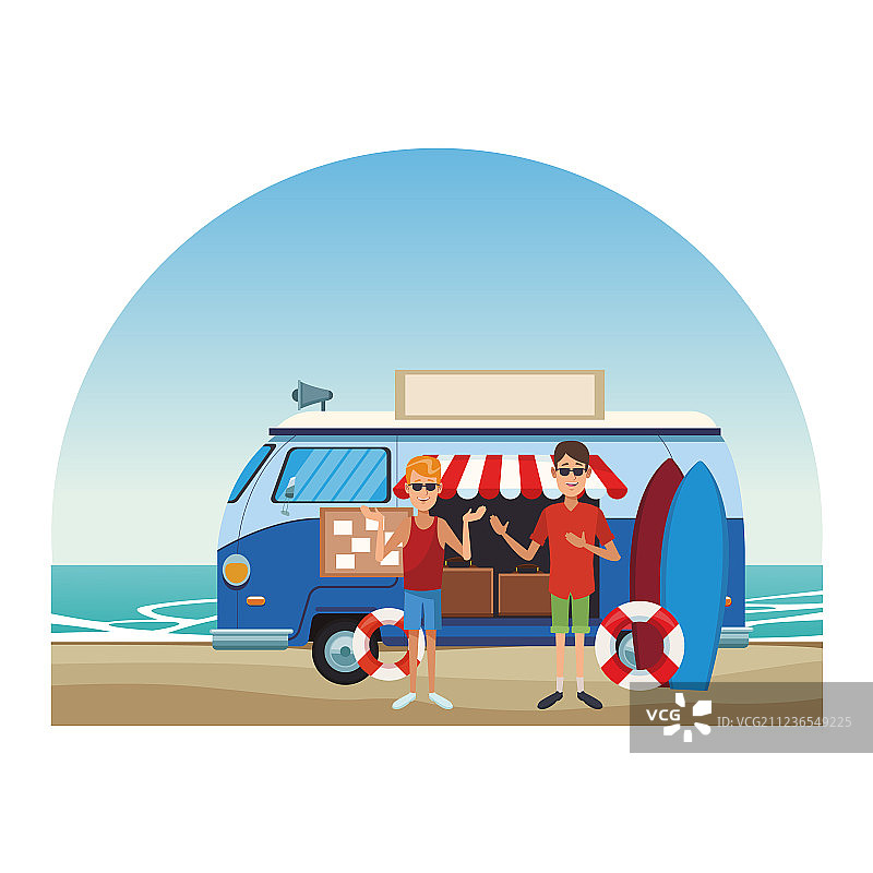 人员与面包车商店图片素材