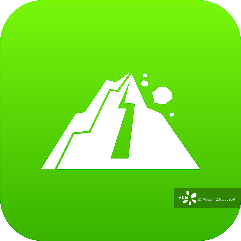 落石图标数字绿色图片素材