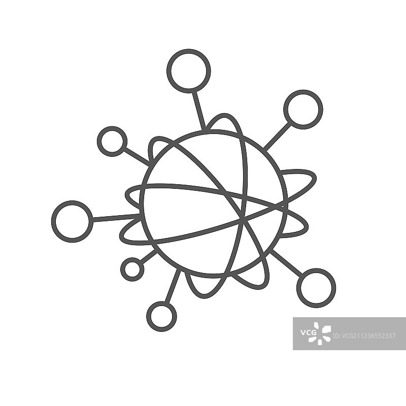 代表互联网的简约线条图标图片素材