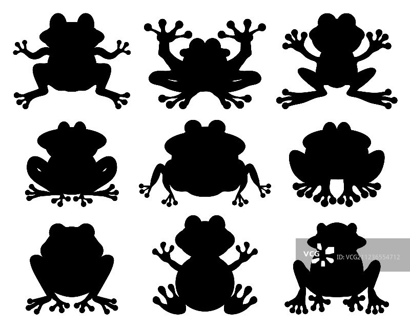 青蛙轮廓剪影图片素材