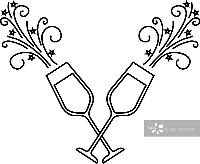 香槟酒杯碰杯庆祝图片素材