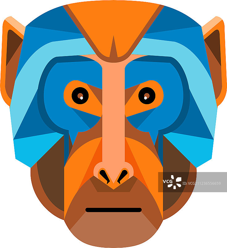 猕猴头部扁平图标图片素材