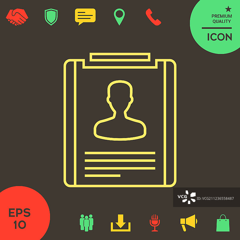 简历线性图标图片素材