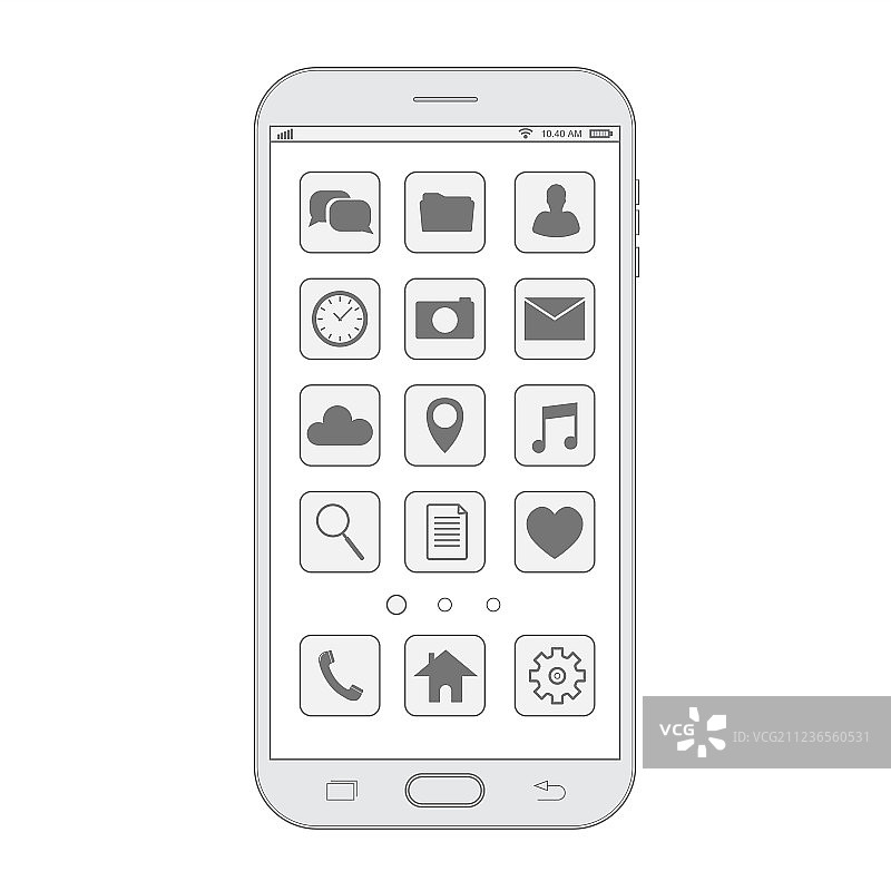 智能手机细线条轮廓画图片素材