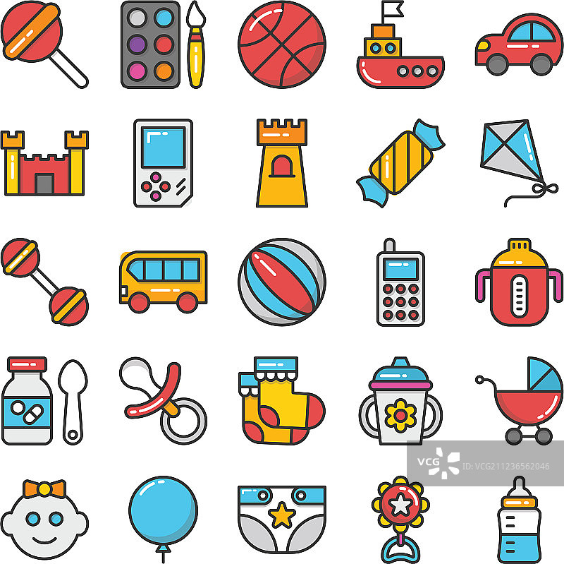 彩色婴儿儿童图标3图片素材