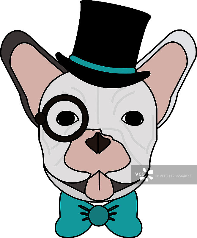 时尚法国斗牛犬图标图片素材