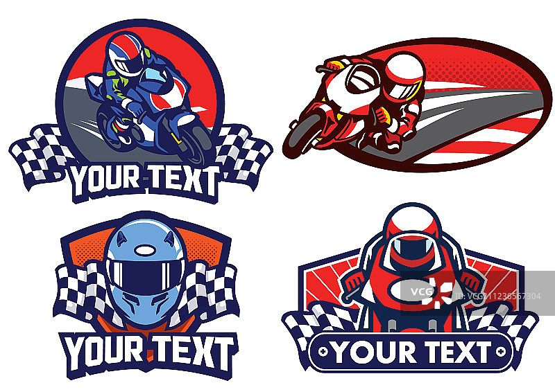 摩托车比赛徽章设计图片素材