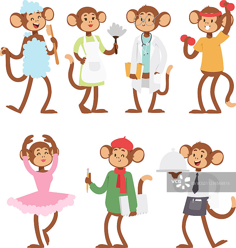 稀有动物卡通猕猴图片素材