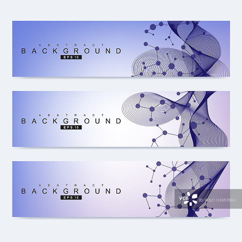 科学的一套现代旗帜DNA图片素材