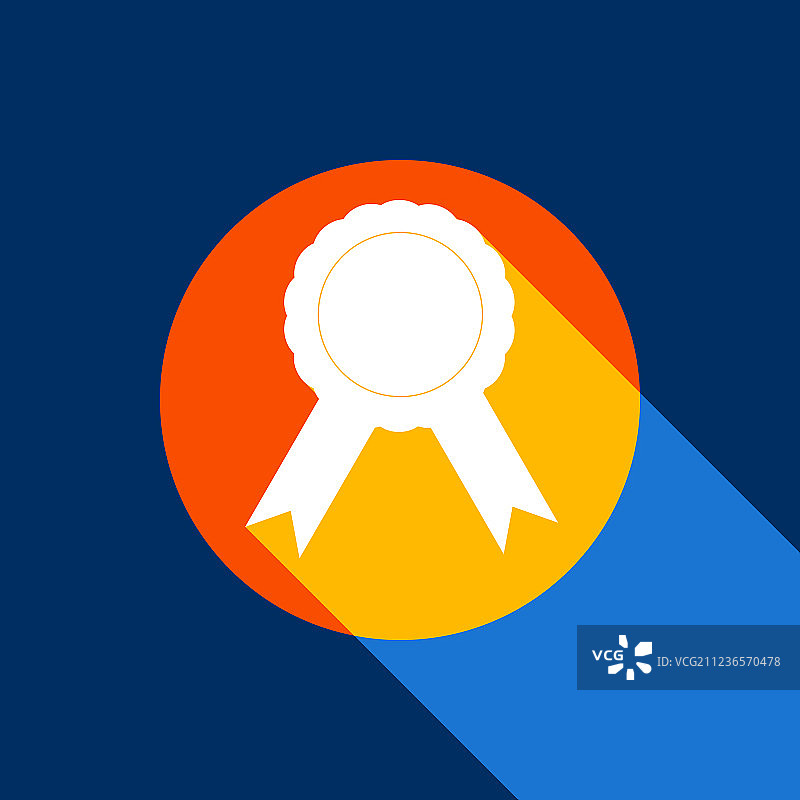 橘色背景上的白色标签缎带图标图片素材