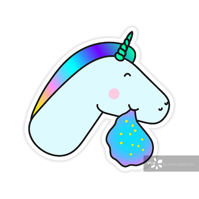 独角兽彩虹梦幻贴纸图片素材