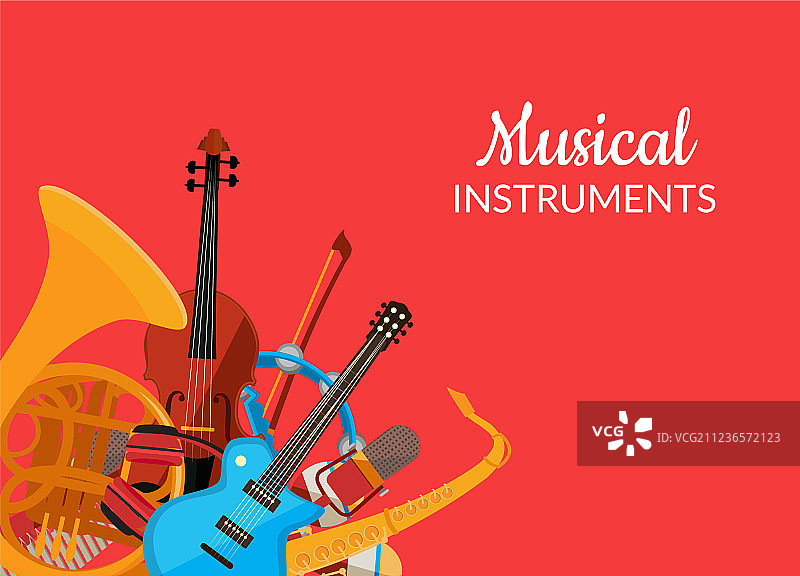 卡通乐器背景图片素材