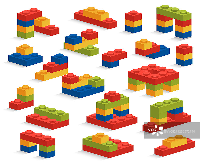 不同的塑料积木玩具图片素材