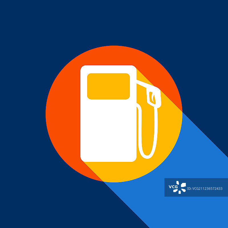 橘色背景上的白色加油泵标志图标图片素材