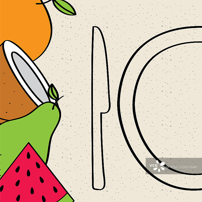 半盘西瓜梨椰子图片素材