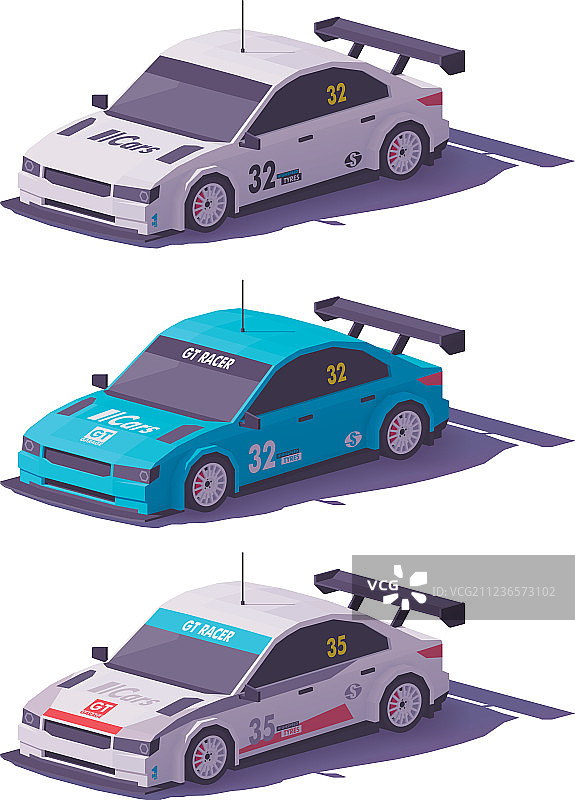 巡回赛车低多边形设计图片素材