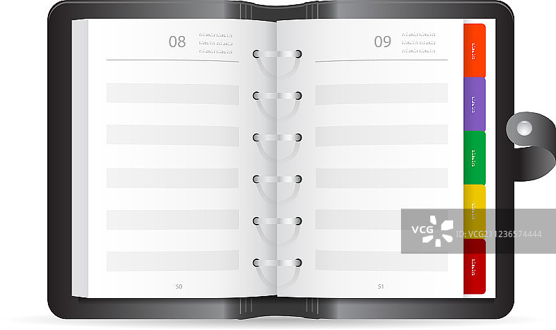 逼真的打开的地址簿图标图片素材