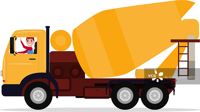 卡通搅拌车司机图片素材