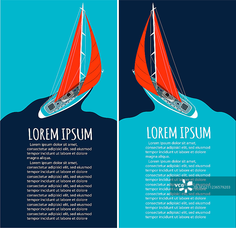 帆船游艇俱乐部宣传单设计图片素材