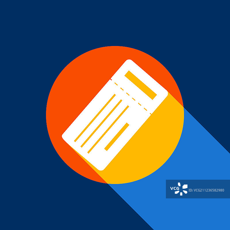 橘色背景上的白色简约票券标志图片素材