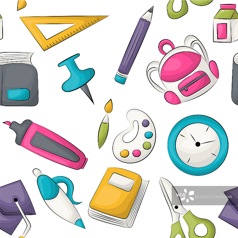 学校用品主题无缝图案图片素材